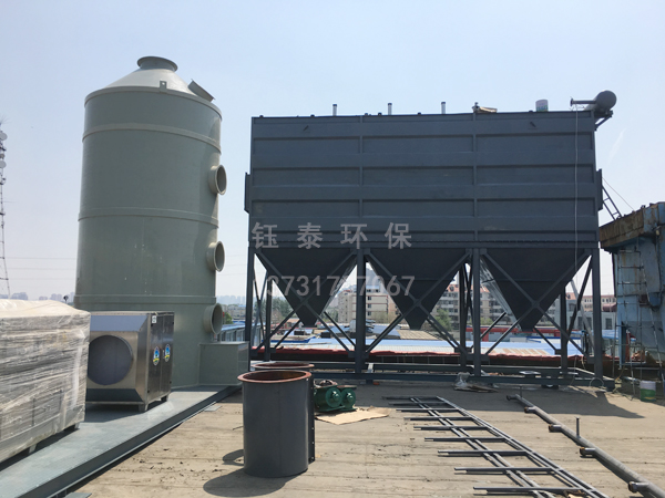山東兗州輪胎（tāi）廠PPC64-6布袋除塵器及廢氣處理設備安裝中